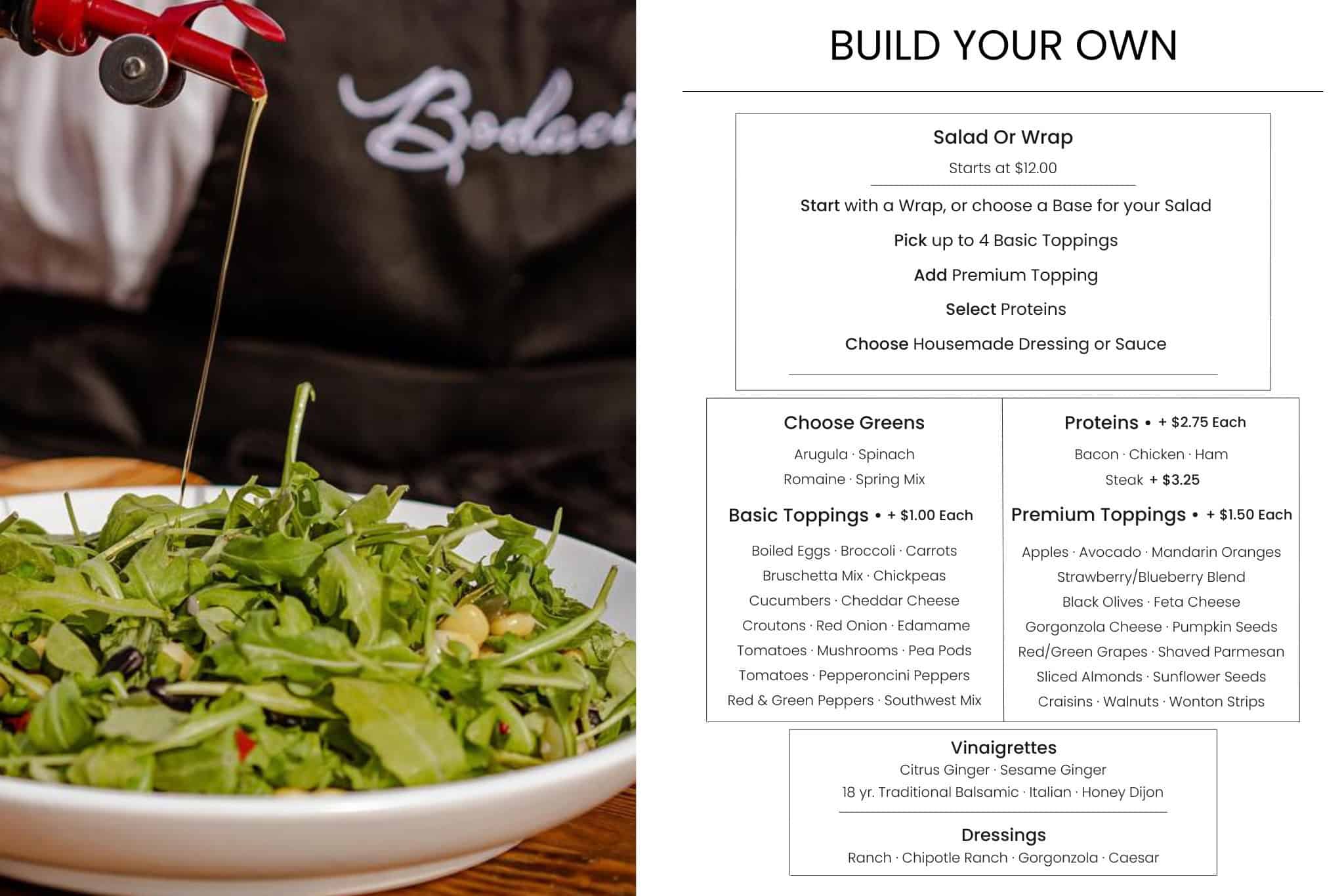 Delicious fresh salad served at Janesville Café, featuring mixed greens, vegetables, and optional toppings, perfect for a healthy meal.